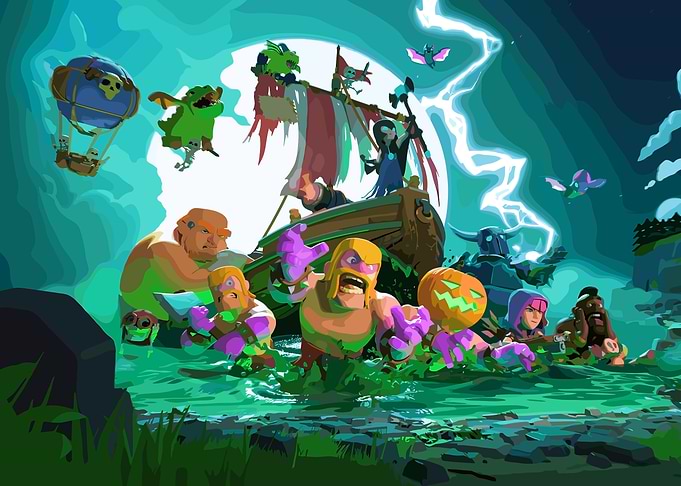 Clash of Clans Halloween Scene