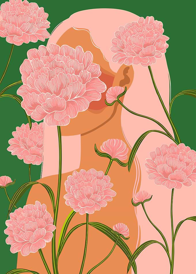 Floral Woman Portrait