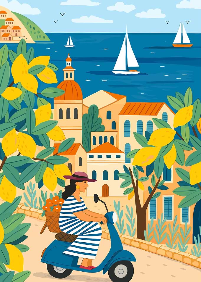 Coastal Town Scooter Ride