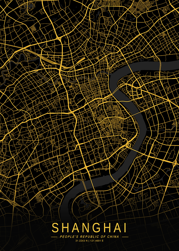 Golden Shanghai City Map