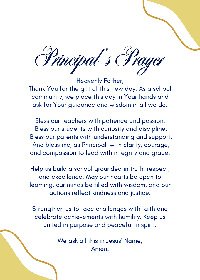 Principal's Prayer Text Art