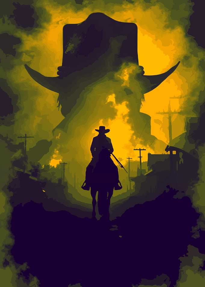 Dead Cowboy Silhouette Poster