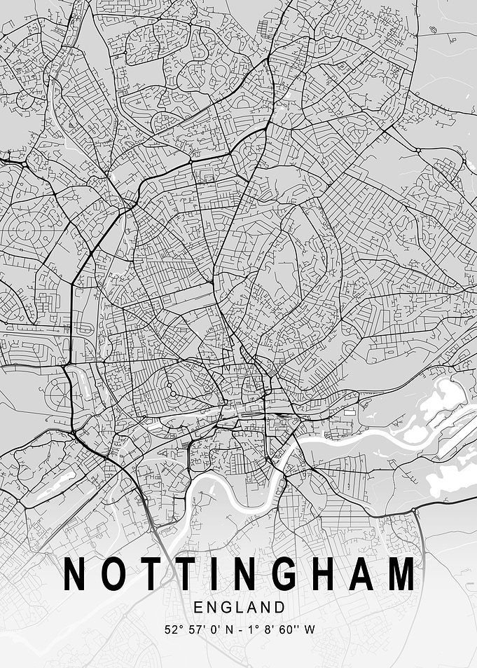 Nottingham Light City Map