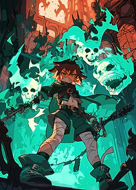 Anime Hero Skulls Swords