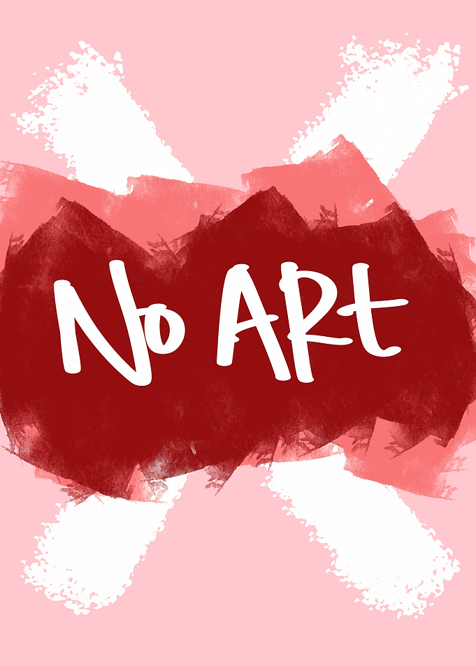 No Art Text on Pink Background