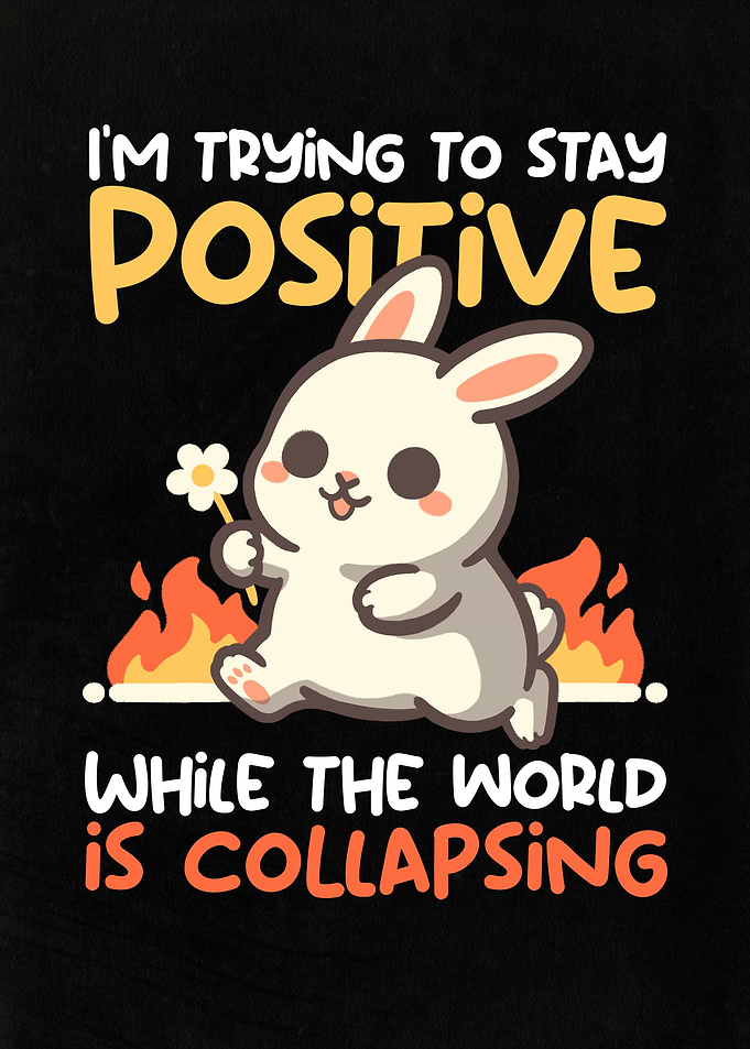 Bunny trying to stay positive while the chaos