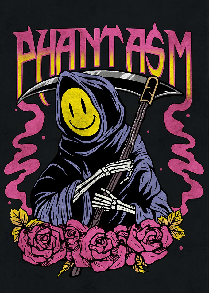 Phantasm Grim Reaper Smiley Face Roses