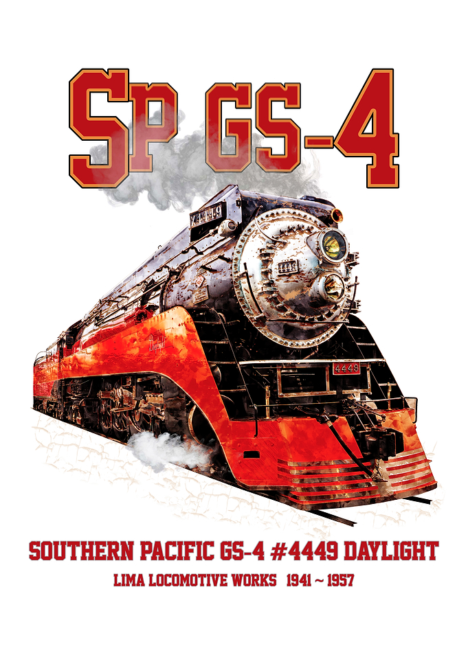 Southern Pacific GS-4 #4449 Daylight Steam Locomotive