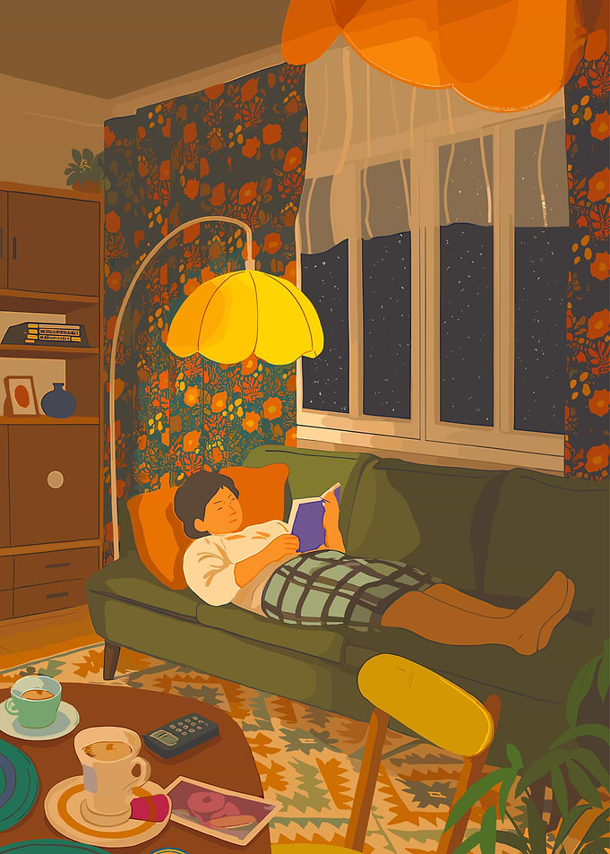 Cozy Evening Reading at Home