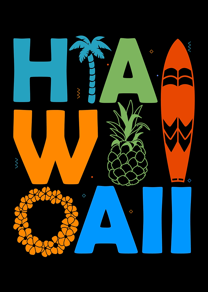 Hawaii Souvenir Surfing Holiday Pineapple Hawaii