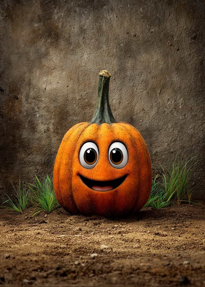 Happy Pumpkin with Googly Eyes