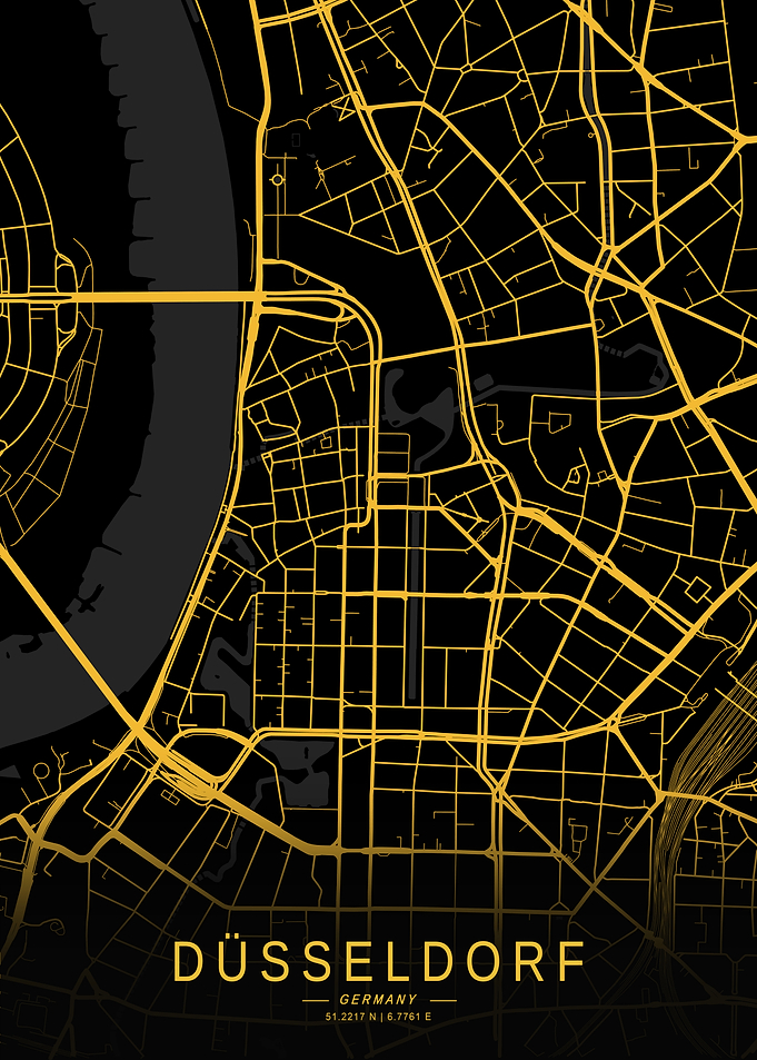 Golden Düsseldorf City Map
