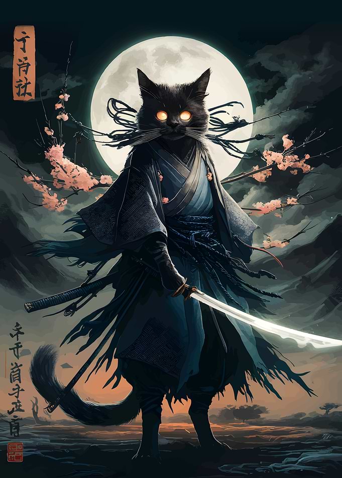 Samurai Cat with Sword