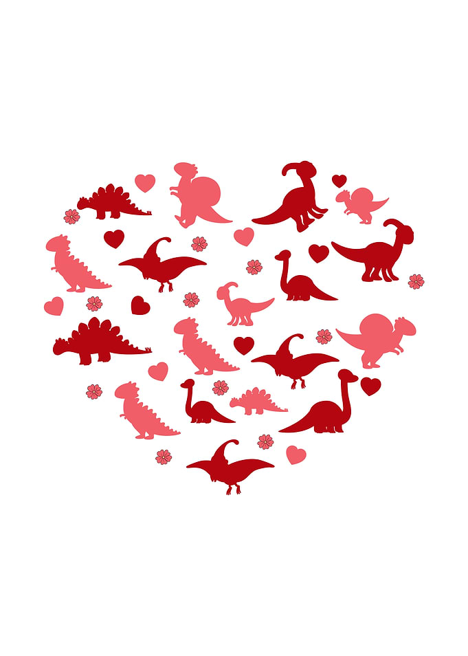 Dinosaur Heart Heart Shape