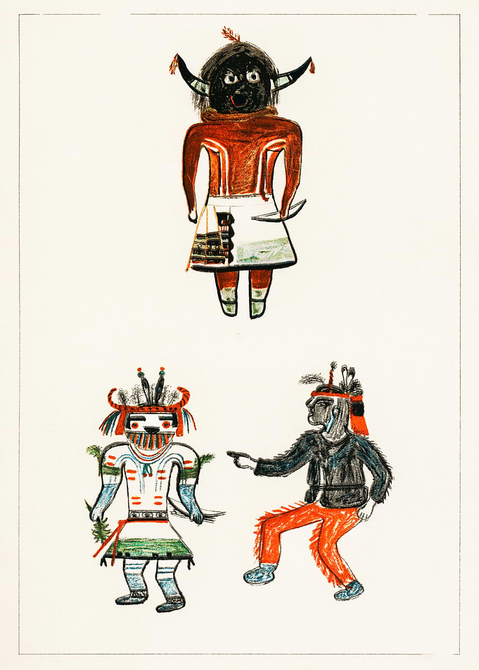 Native American Kachina Dolls Illustration