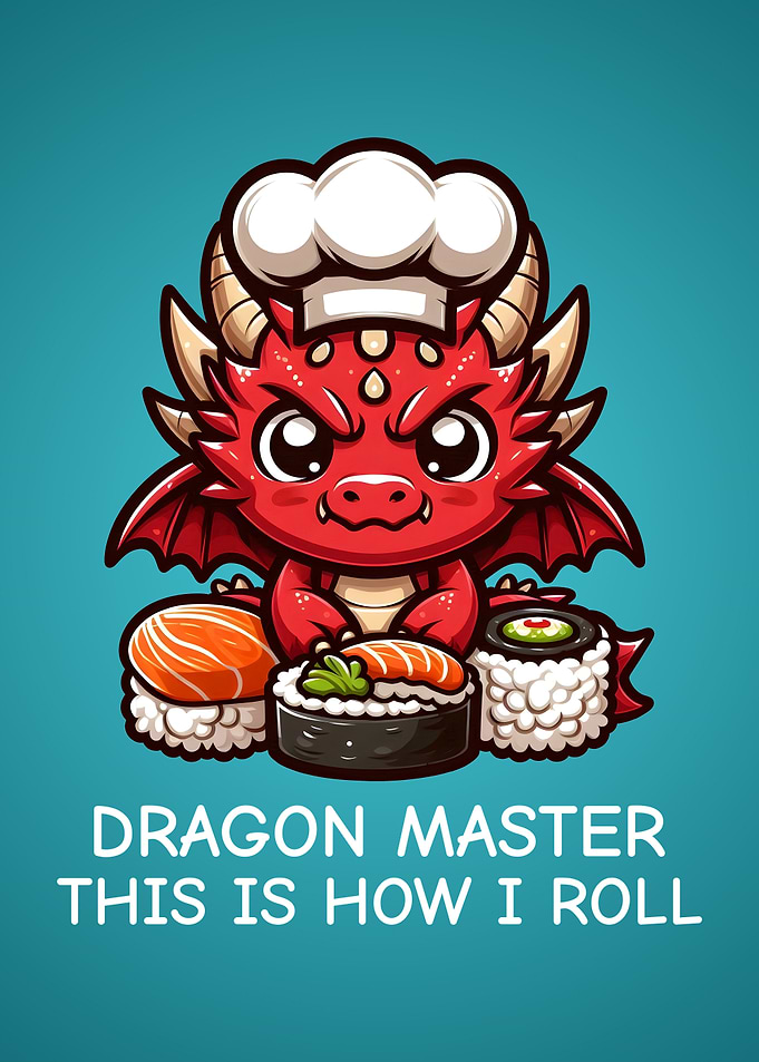 Japanese Food Humor Sushi Dragon Chef