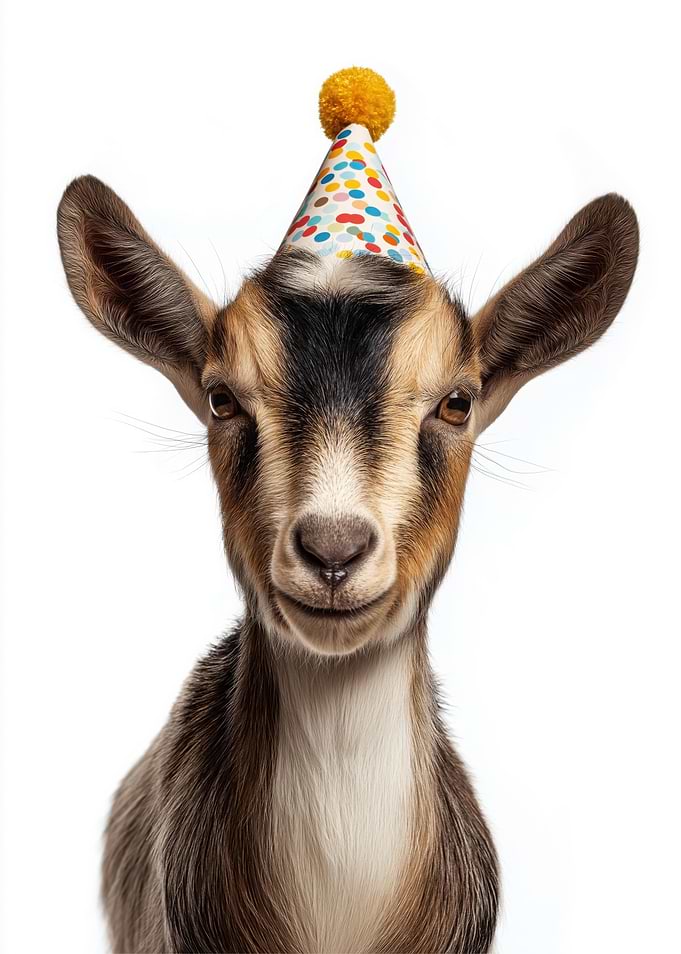 Goat with Party Hat