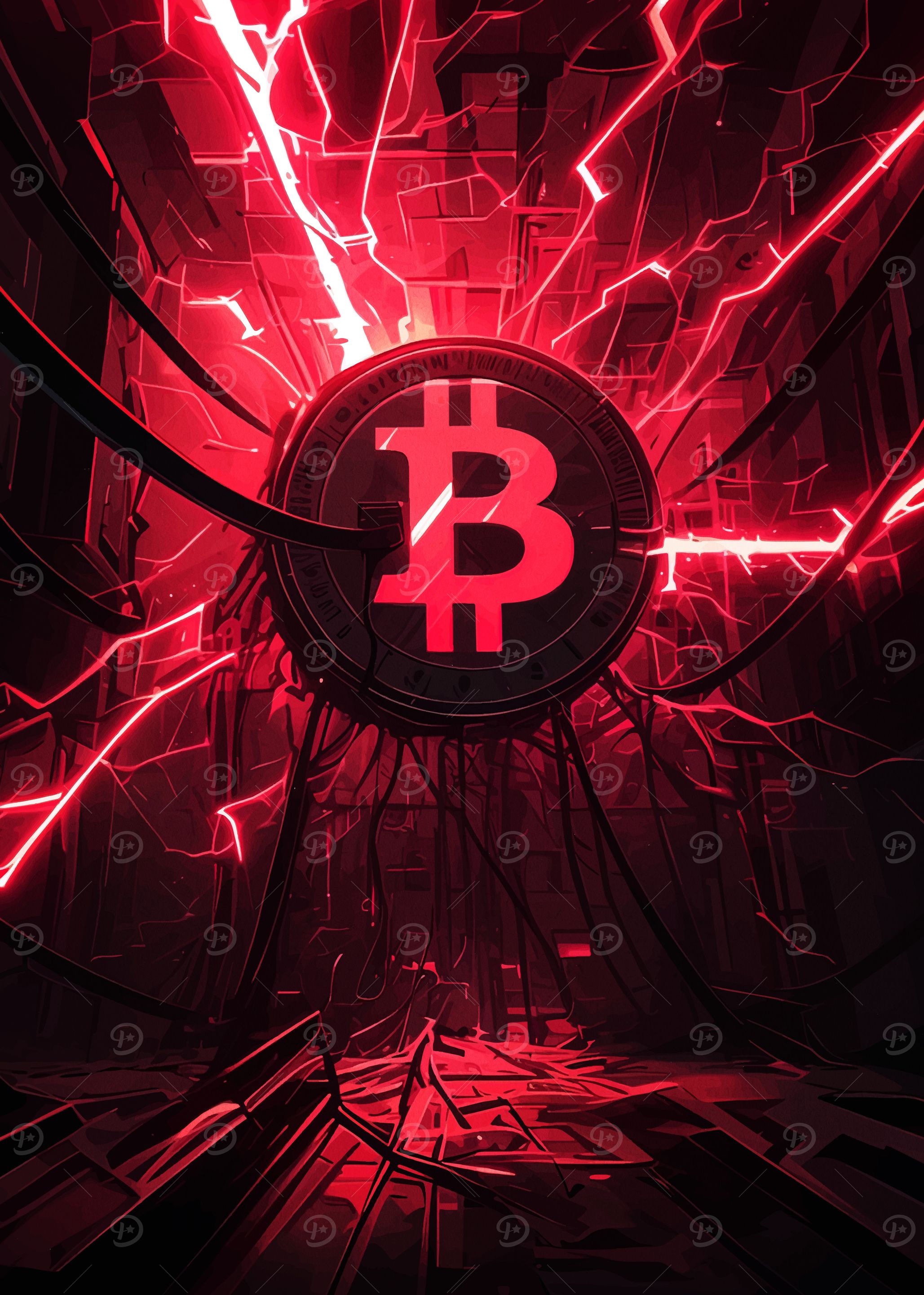 Red Bitcoin Cyberpunk