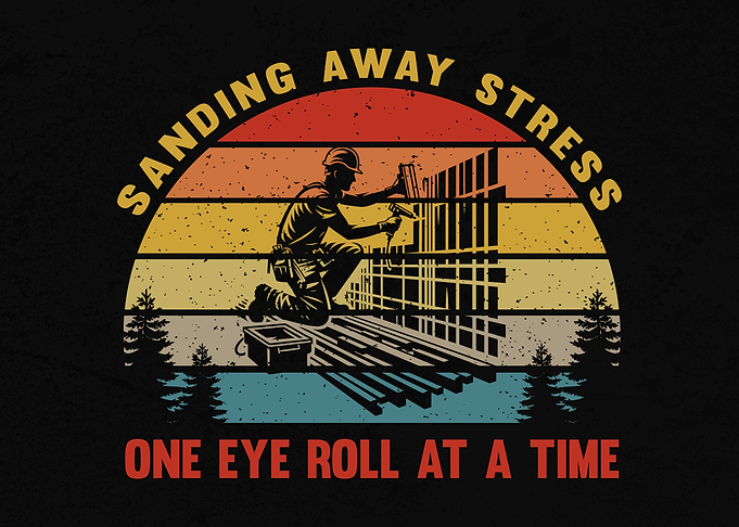 Vintage Sunset Funny Drywall Installer