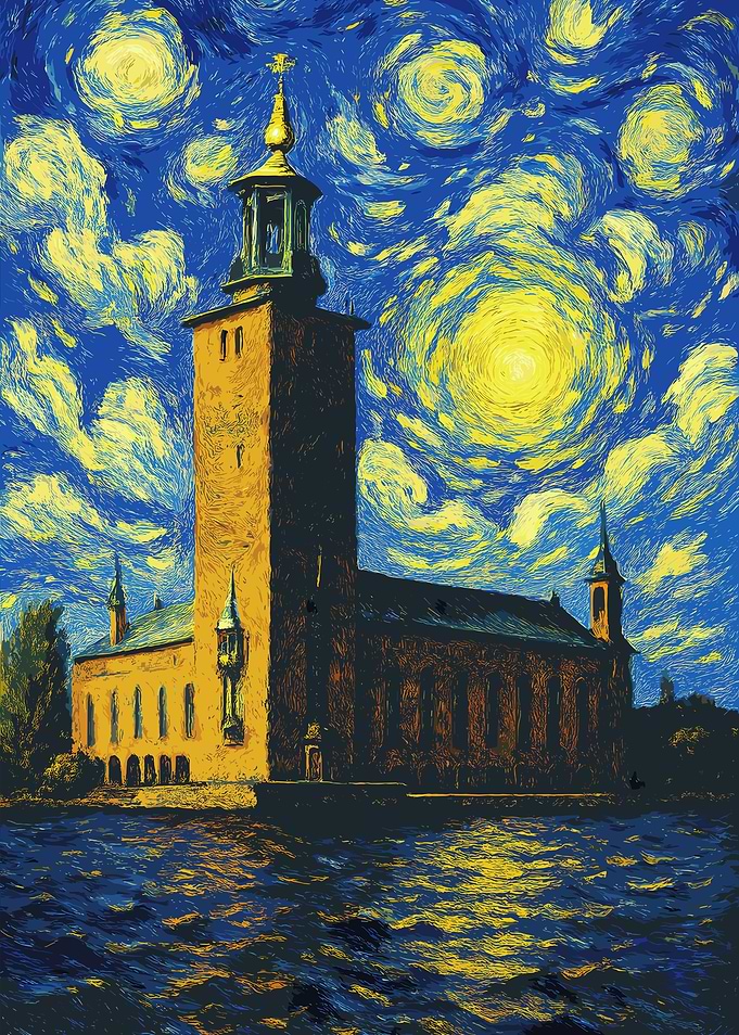 Stockholm City Hall, Van Gogh style