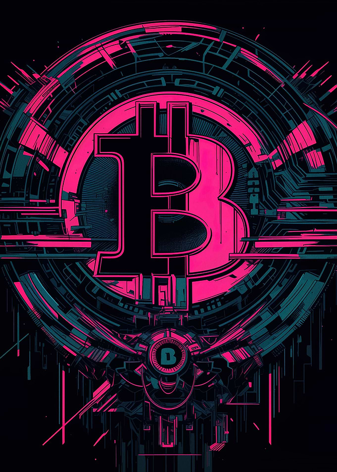 Bitcoin Cyberpunk Digital Art