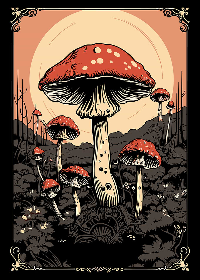 Mushroom Forest Illustration
