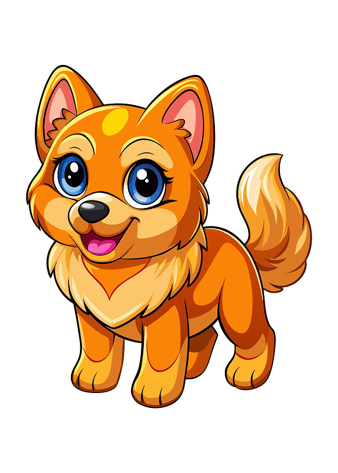 Cartoon Orange Puppy Illustration