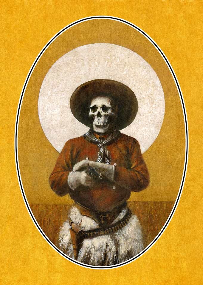 Skeleton Outlaw Golden Oval