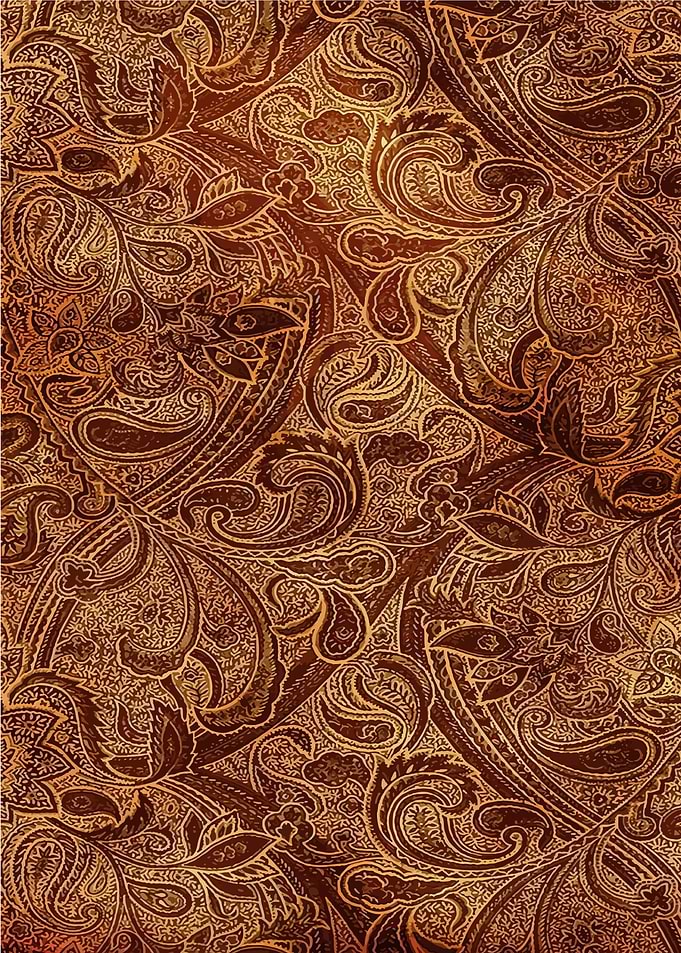 Brown and Gold Paisley Pattern