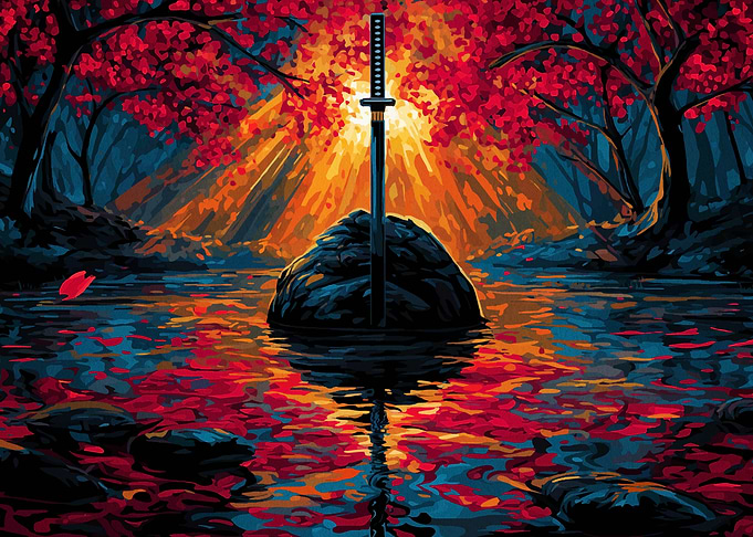 Katana in Stone, Autumnal River