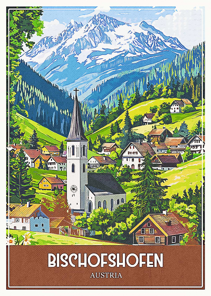 Bischofshofen Austria Travel Poster