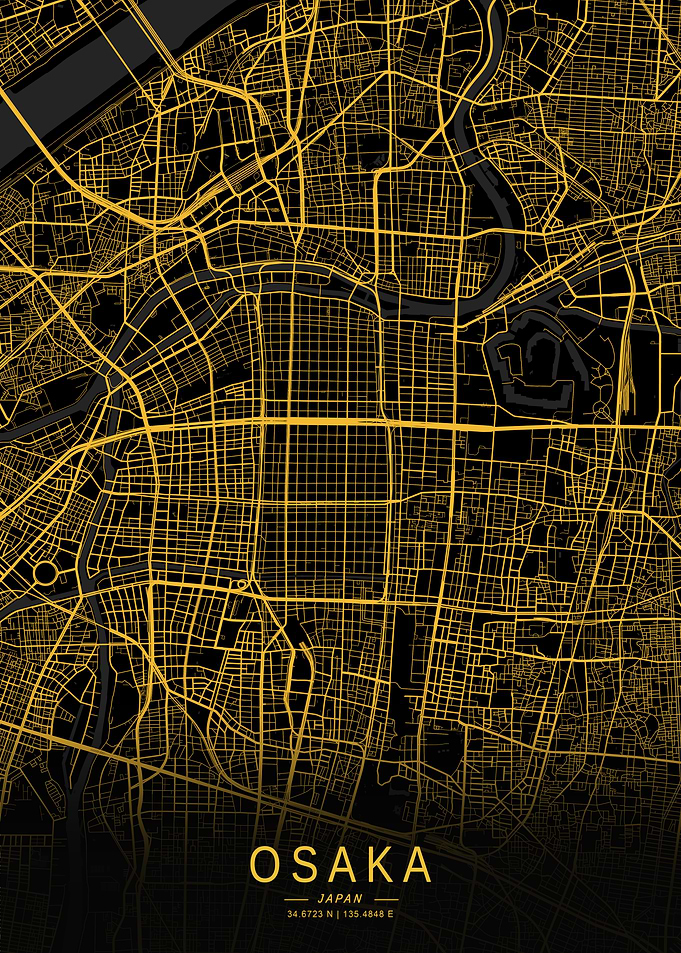 Golden Osaka City Map