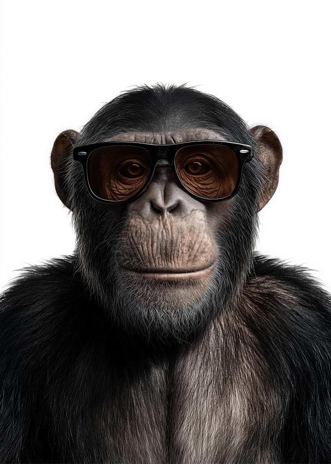 Chimpanzee with Sunglasses Portrait