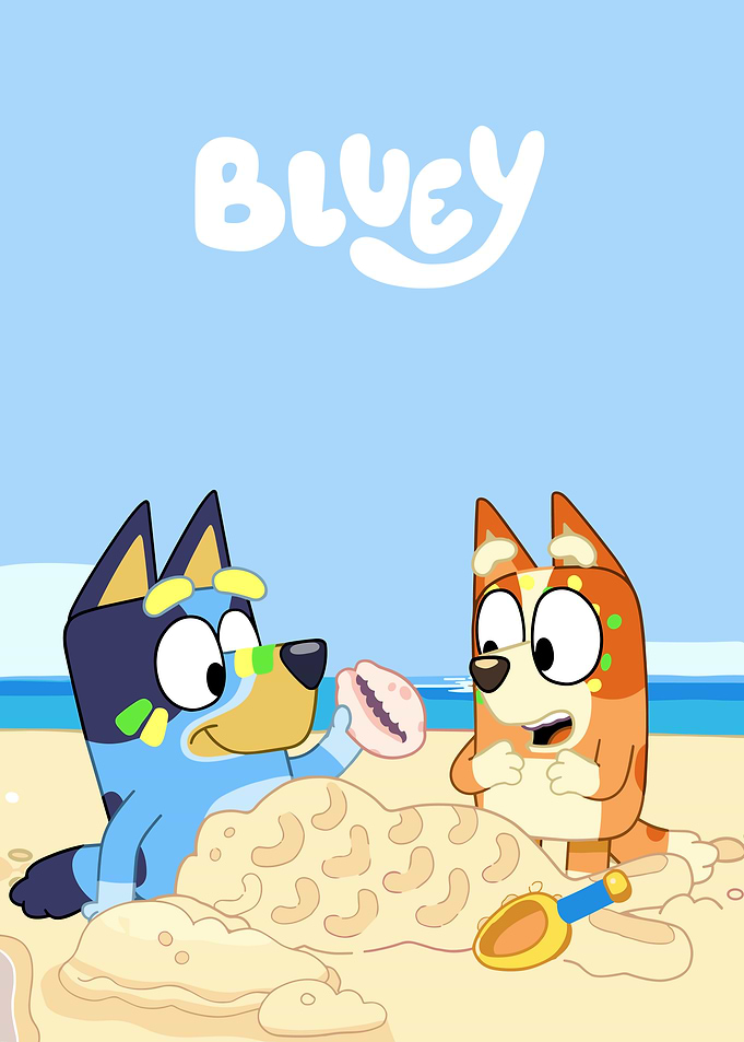 Bluey and Bingo at the Beach