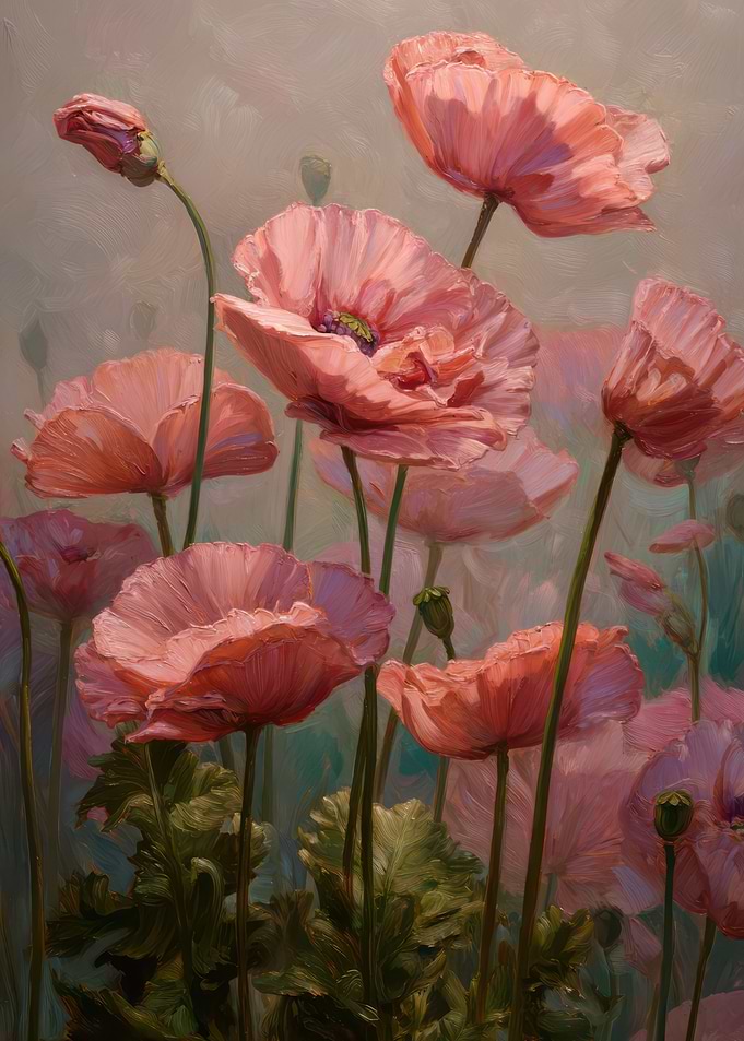 Pink Poppies Painting