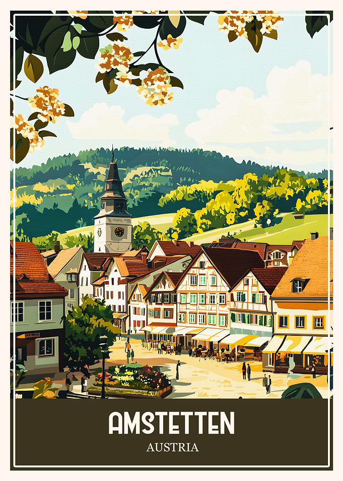 Amstetten Austria Travel Poster
