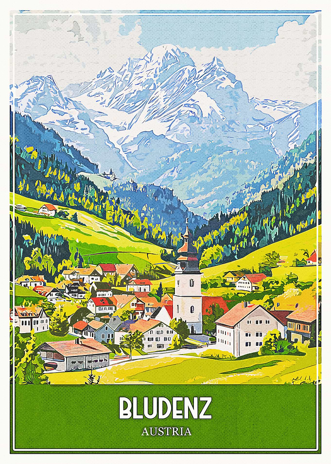 Bludenz Austria Travel Poster