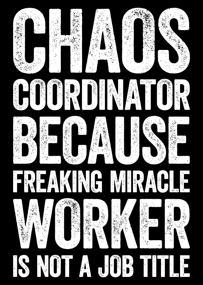 Chaos Coordinator Job Title Text Art