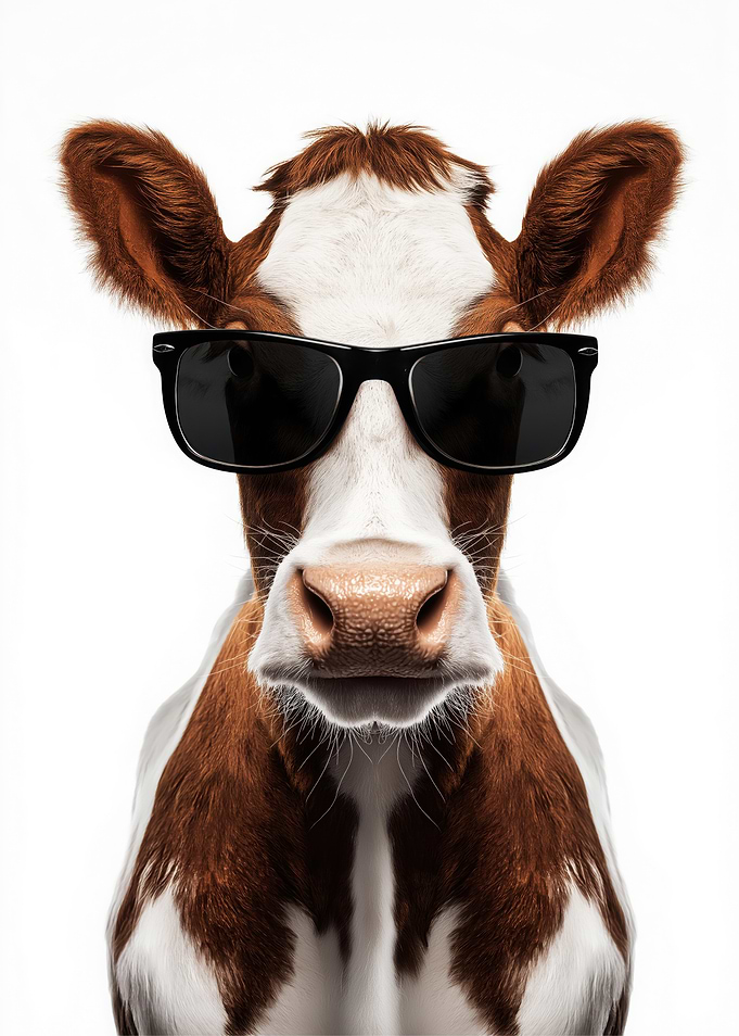 Cool Cow with Sunglasses
