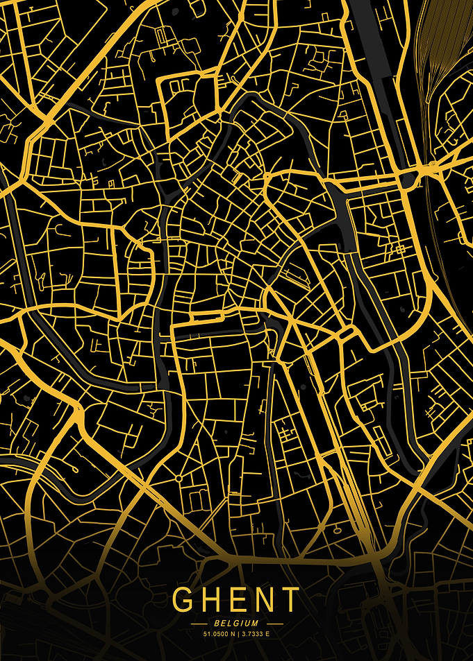 Golden Ghent City Map