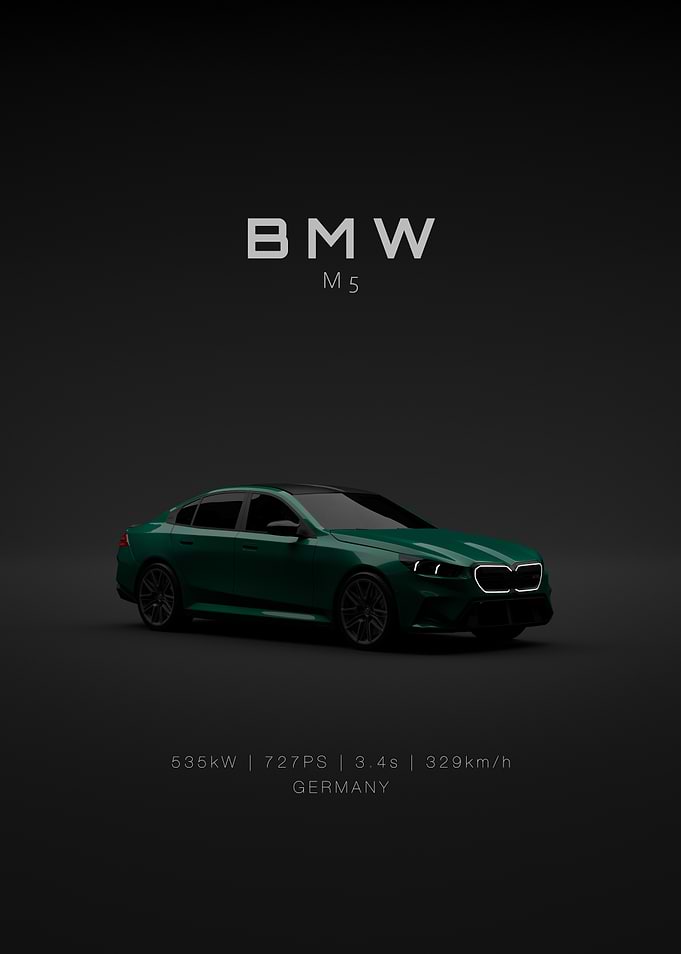 BMW M5 G90 2025 Green Front Specs