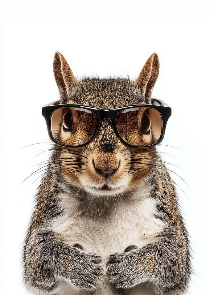 Cool Squirrel with Glasses Portrait