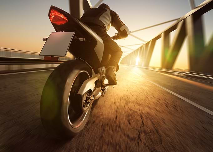 Motorcycle Ride at Sunset