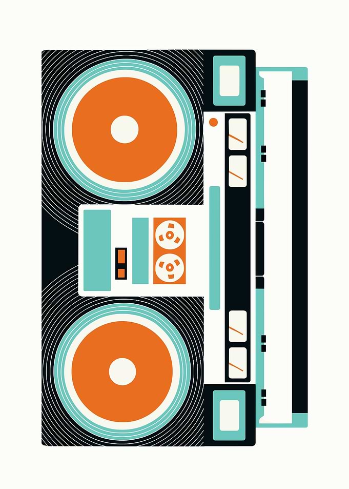 Retro Boombox Illustration