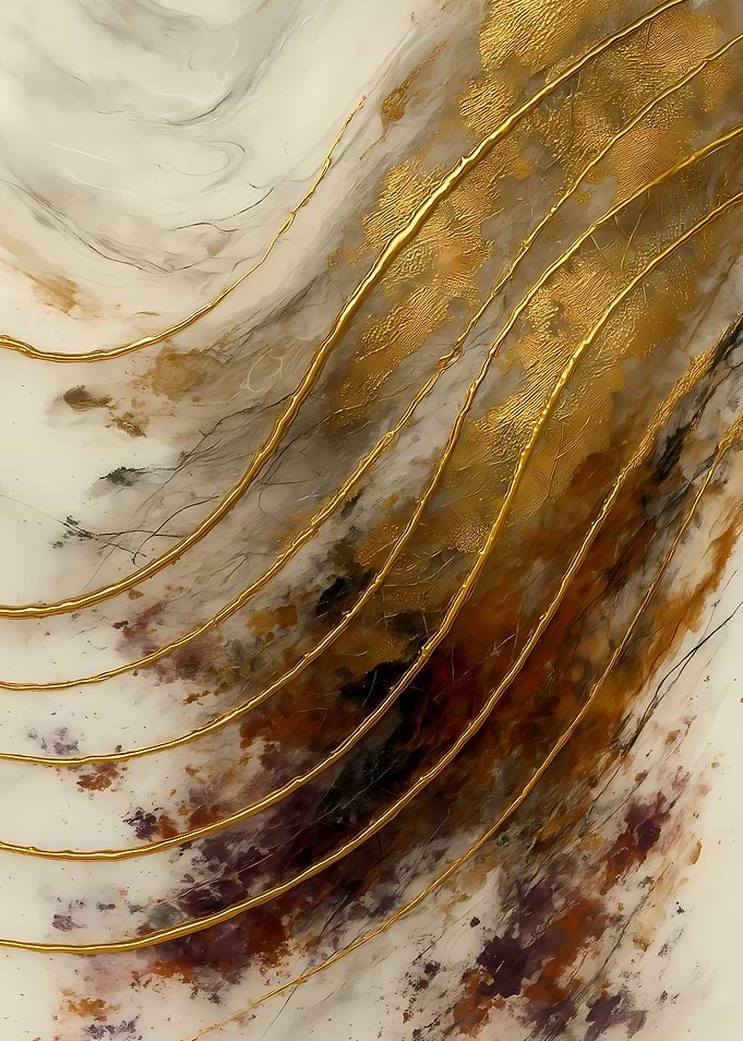 Abstract Porcelain #103 - Abstract Gold and Marble Texture Art