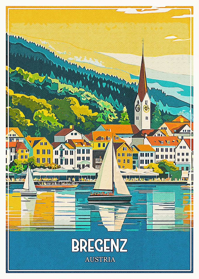 Bregenz Austria Travel Poster