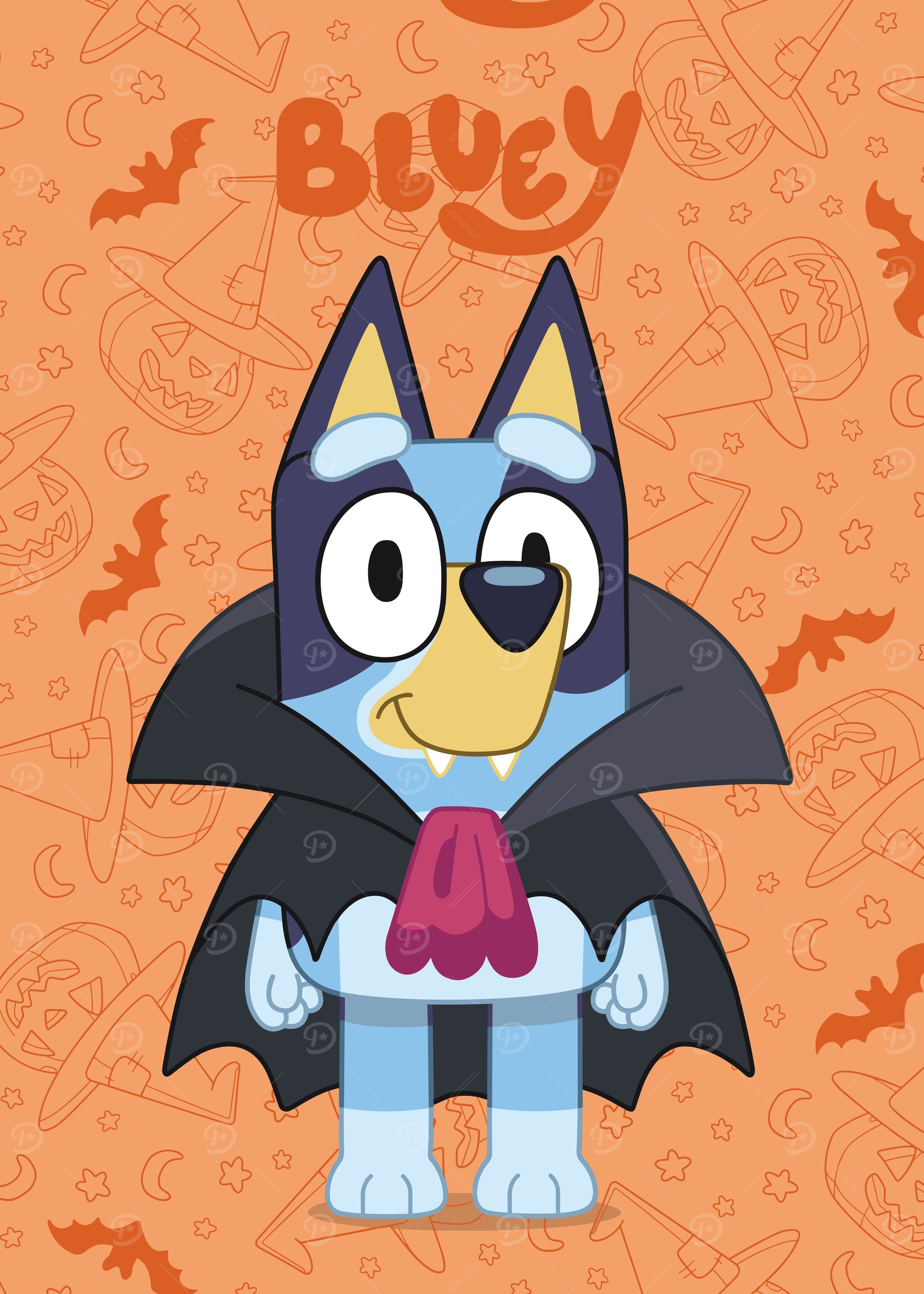 Bluey as a Vampire for Halloween