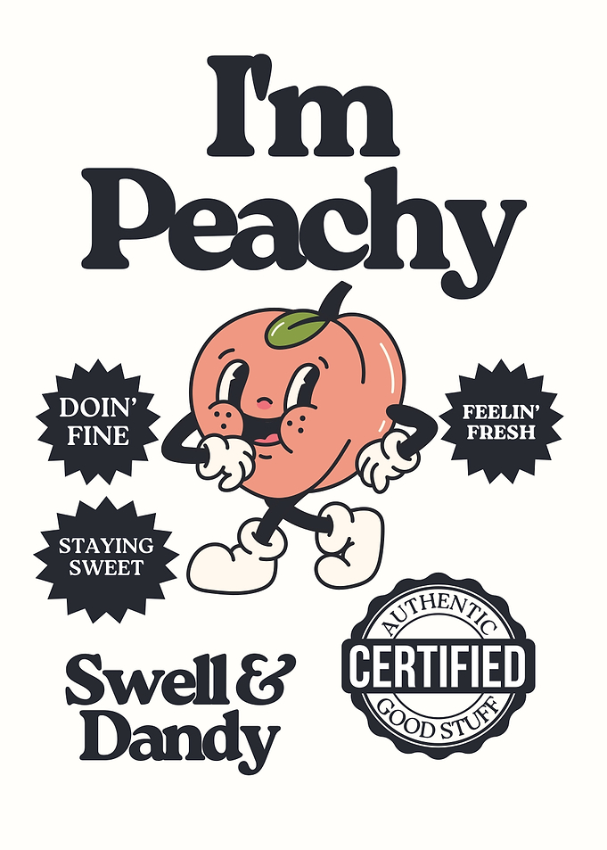 I'm Peachy Cartoon Graphic