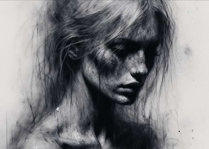 Truth Beneath the Surface - Portrait Drawing of a Woman