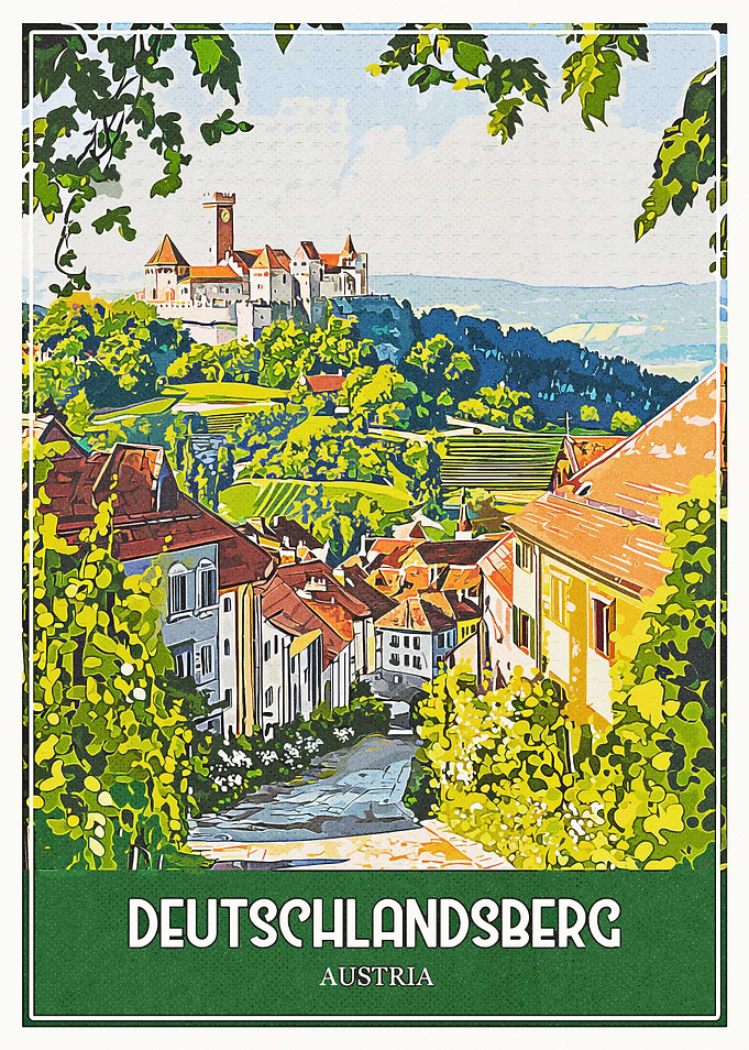 Deutschlandsberg Austria Vintage Travel Poster